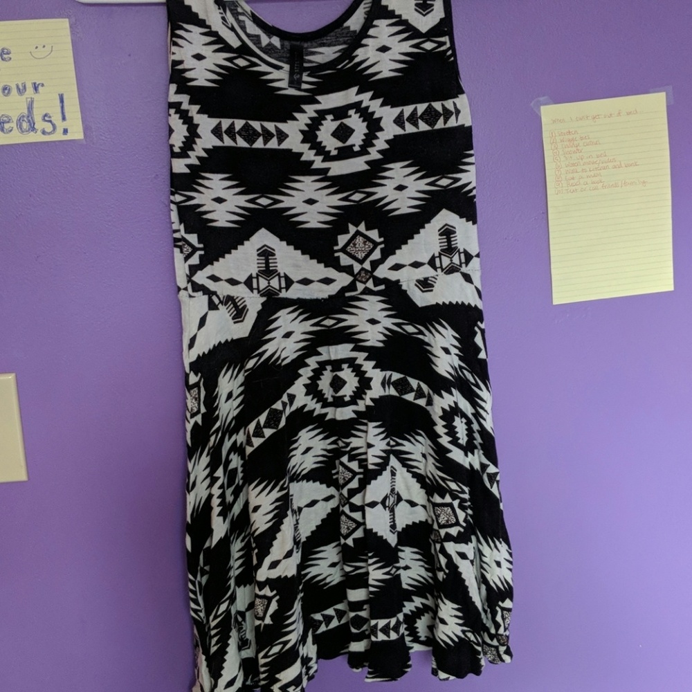 Black and white dress.